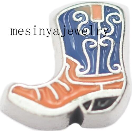 10pcs Cowboy Boot Shoe Custom Floating Charms For Glass Locket