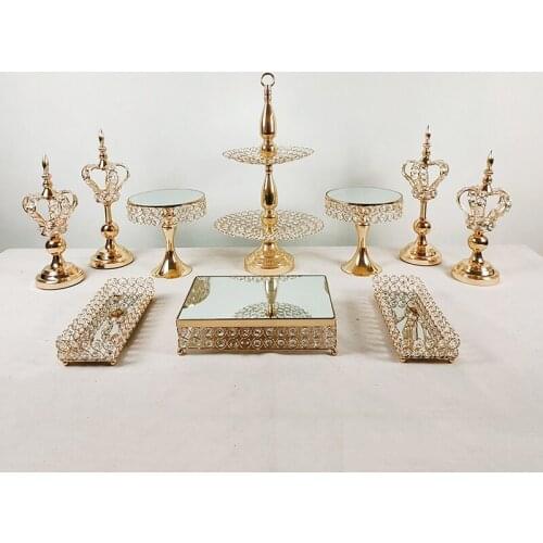 10pcs/lot gold mirror Cupcakes and Desserts Display Tray for Graduation