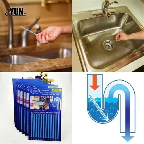 12Pcs/lot Sewer Cleaning Rod Sticks Sewage Decontamination To Deodorant The Kitchen Toilet Bathtub Drain Cleaner 7D