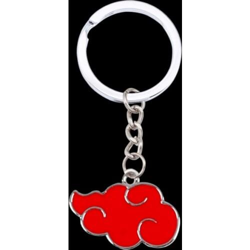 2020 Japanese Anime Cosplay Naruto Organization Akazuki Chiyun Logo Metal Pendant Keychain Ladies Mens Bag Key Chains Gifts