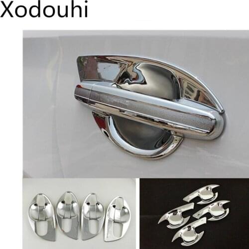 For Toyota Vios/Yaris sedan 2017 2018 2019 car cover detector trim ABS chrome external outside door bowl frame moulding 4/8pcs