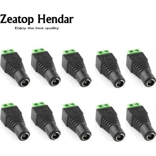 50PCS 2.1x5.5mm Female DC Power Jack Adapter Plug Cable Connector for CCTV CAMERA