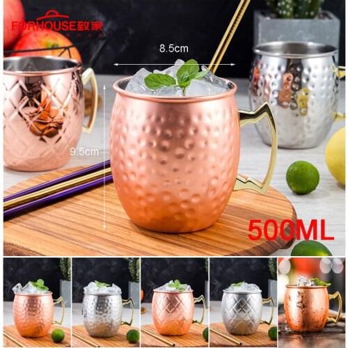 500ml Stainless Steel Beer Cup Mugs Outdoor Camping Western Tea Coffee Cup With Handle Insulated Portable Water Cup Drinkware
