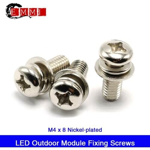 500pcs/lot M4x8 Combination screw Nickel-plated for LED Outdoor module