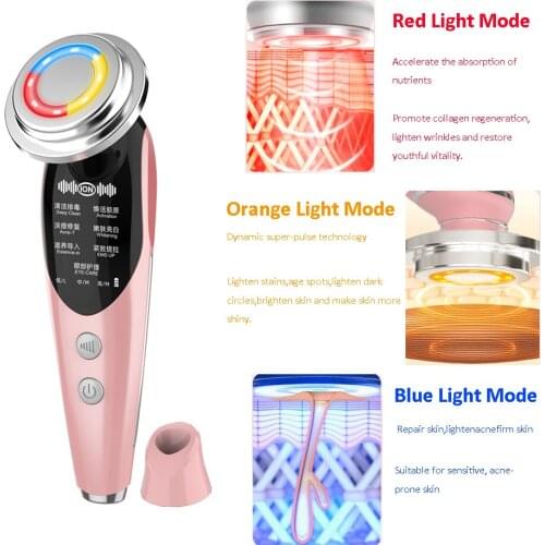 7 in 1 RF EMS Face Lifting Machine Facial Massager LED Light Therapy Photon Skin Firming Anti Aging Microcurrent Beauty Device