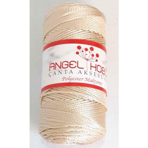 Bright cream color polyester macrame