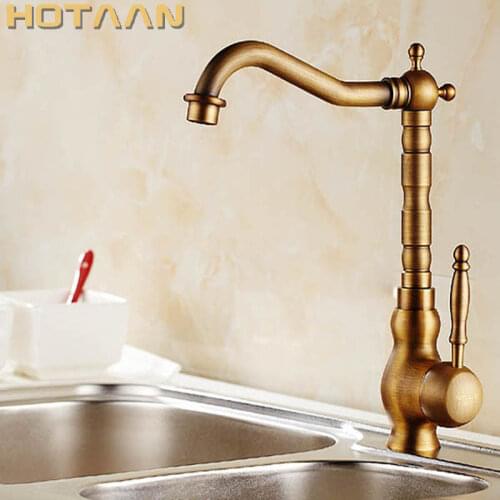 Free shipping Kitchen Faucet Antique Brass Swivel Bathroom Basin Sink Mixer Tap Crane,torneiraYT-6031