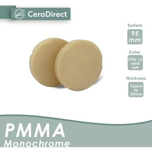 Ceradirect Monochrome PMMA Block Zirkon zahn (95mm)-18mm（5pcs）——for dental lab CAD/CAM