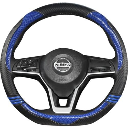 Car Steering Wheel Cover D Shape Carbon Fiber +Leather For Nissan Qashqai J11 X-trail T32 For Kia Sportage Optima GOLF 7 2015