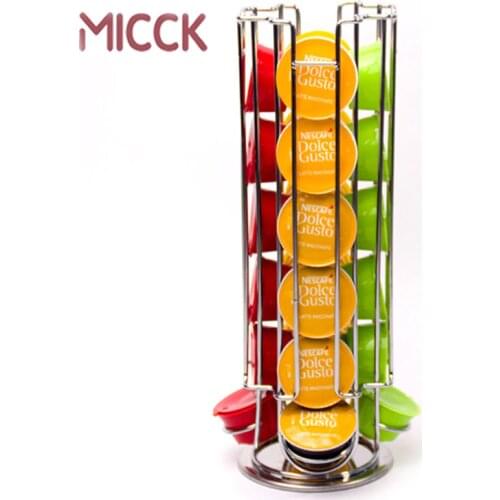MICCK Dolce Gusto Coffee Pod Holder Manual Rotating Rack 24 PCS Coffee Capsule Stand Capsules Storage For Dolce Gusto Display
