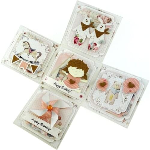 Baby Rocking Horse Ballons Teddy Bears Garland Baner Metal Cutting Dies DIY Scrapbooking Embossing Paper Cards Crafts New 2019