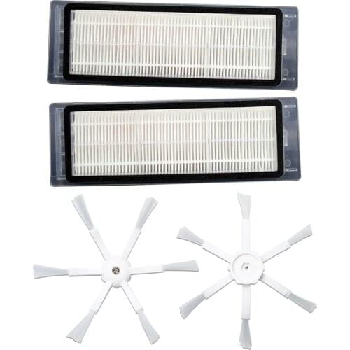 4pcs HEPA Filters & 6 Arms Side Brushes for XIAOMI MI Robot 1 2nd Generation Mi home Roborock Sweeping Robot Vacuum Cleaner Part