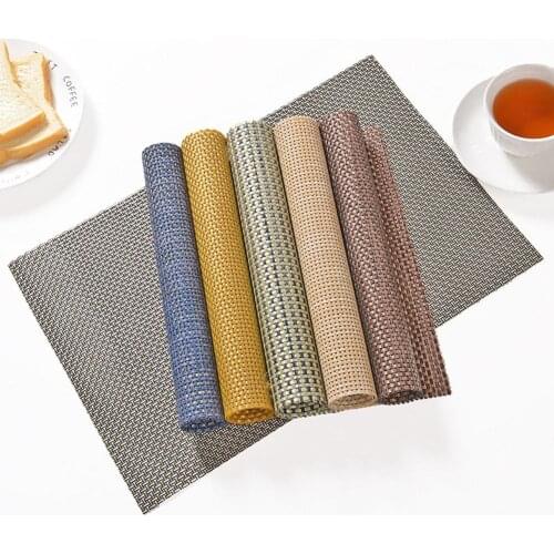 【 Hot Sale 】Placemats PVC Insulation Pads Plates Bowls Tableware Coasters Non-slip Rectangle Mat Home Decor