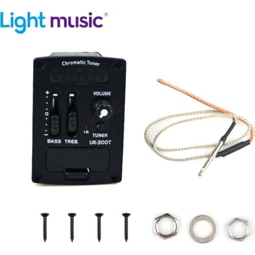 Good Quality 2 Bands LED Chromatic Tuner Ukulele UK Soft Piezo Pickups EQ Equalizer UK-300T Acoustic Guitar Parts Accessories