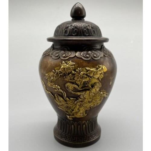 China brass archaize Monkey King jar crafts statue