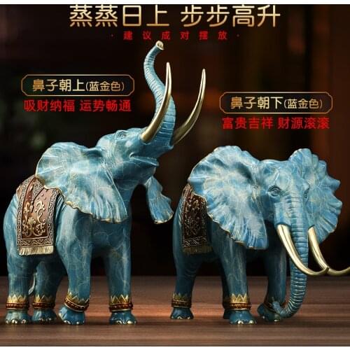 Asia Thailand home Company high grade Good luck Auspicious elephant Mascot bring wealth money thriving business brass statue