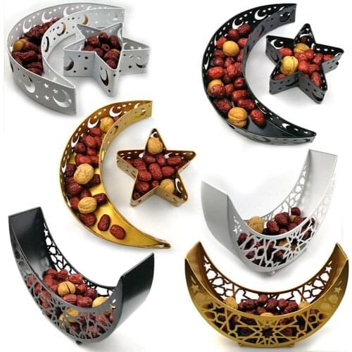 Metal Aid Mubarak Decoration Eid Adha Tray Kareem Ramadan Mubarak Decoration for Home Islam Muslim Eid Festival Party Supplies