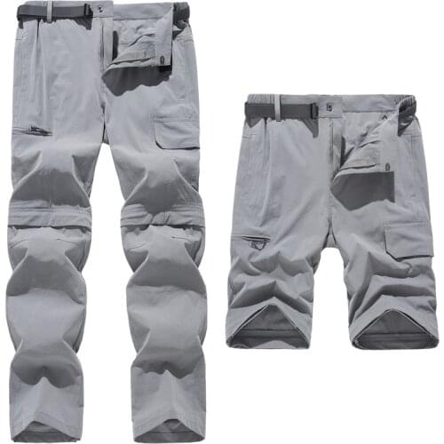 Outdoor Men Quick Dry Pants Removable Stretch Hiking Pants Summer Breathable Camping Hunting Climbing Trekking Pants 2020 New