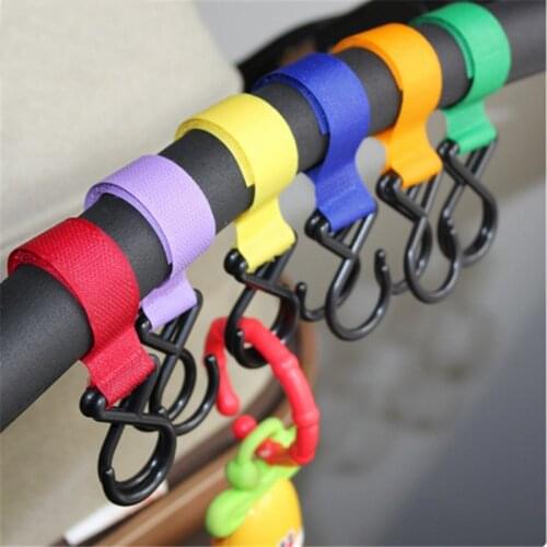 New 2019 High Quality Colorful Velcro Convenient Plastic Baby Stroller Hanger Baby Pram Rotate 360 Degree Accessories Pram Hooks