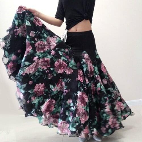 2020 new modern dance waltz big swing skirt dance performance competition skirt customized social dance practice clothes