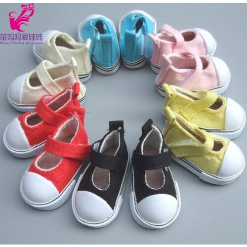 Color choosed 5cm Canvas Sneaker For 1/4 BJD Doll Mini Toy Shoes Bjd Shoes for Russian diy fabric Doll shoes