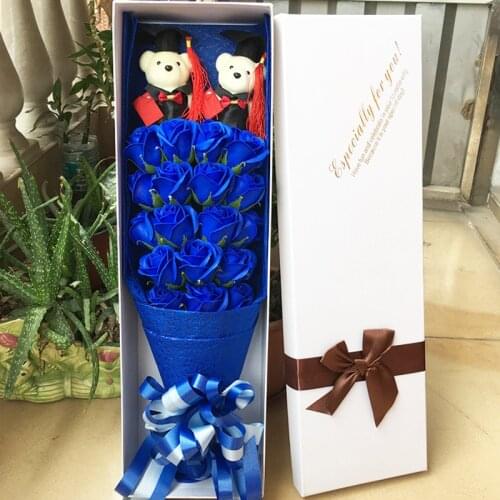 Graduation season soap flower cute plush bouquet Valentines Day Christmas birthday Gifts Handicrafts