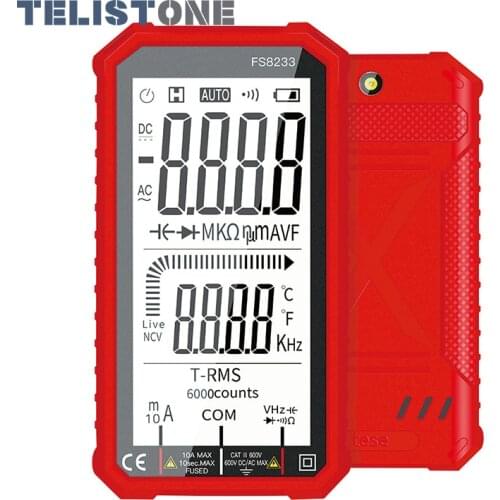 Professional Digital Smart Multimeter Transistor Testers 6000 Counts True RMS Auto Electrical Capacitance Meter Temp Resistance