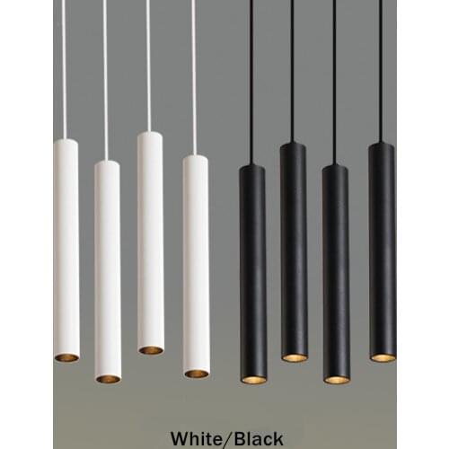 Simple led Pendant Light Long Tube lamp Modern Kitchen Lamp Dining Room Bar Counter Shop hang lamp Cylinder Pipe Pendant Lights