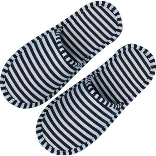 Simple Unisex Slippers Foldable Stripe Print Non-Slip Thicken Outdoor Hotel Travel Business Trip Slippers домашние тапочки