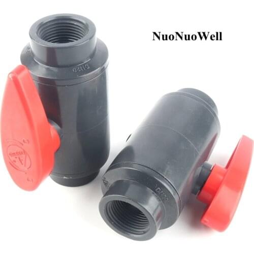 1pc 1/2"-2" Female Thread UPVC Globe Valve Garden Irrigation Water Pipe Connectors Aquarium Tank Water Supply PVC Ball Valve