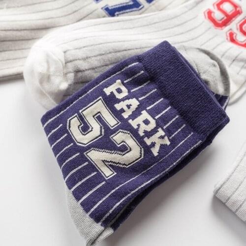 Sport socks Number cozy cute striped calcetines antideslizante women skarpetki damskie harajuku funny chaussettes fashion sock