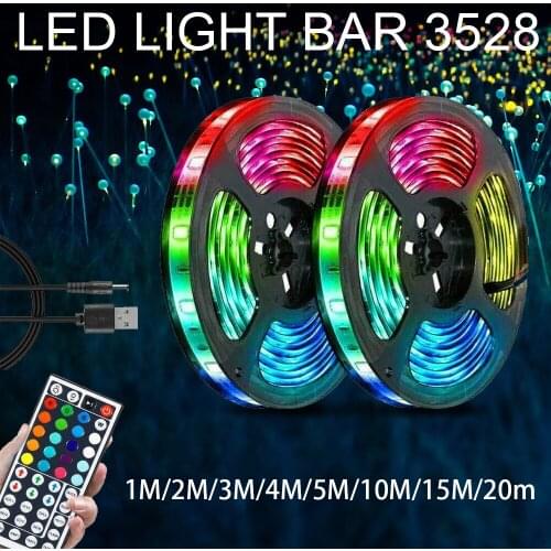 LED Strip Light USB 3528SMD DC5V Flexible LED Lamp Tape Ribbon RGB 1M 2M 3M 4M 5M TV Desktop Screen BackLight Diode Tape