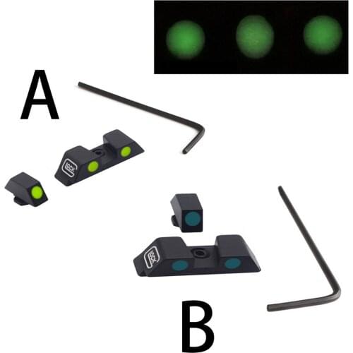 Tactics Hunting Glock Handgun Luminous Front and Rear Sight Set for Glock 17/19/22/23/24/26/27/33/34/35