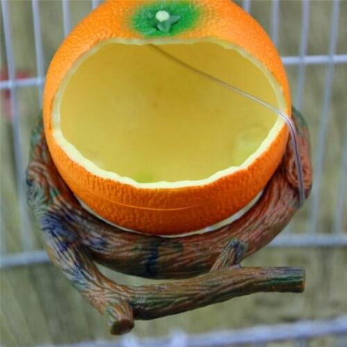 Funny Fruit Shape Bird Parrot Feeder Orange Pomegranate Food Water Feeding Bowl Container Feeders For Crates Cages Coop Pet New
