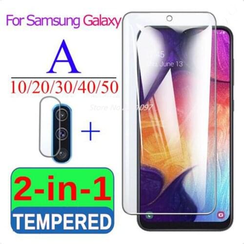 2 In 1 Camera Glass for Samsung Galaxy A50 Lens Film Tempered Glass for Samsung A80 A70 A30 A40 A20 A10 M30 Protective Glas Film