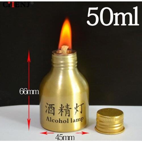 1pc 50ml Chemistry Alcohol Burner Lamp Portable Metal Alcohol Lamp Lab Equipment Heating Laborotary Supplies