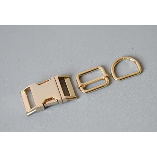 10 Sets 25mm(Metal Buckle+Adjust Buckle+D Ring/Set) DIY Dog Collar Diy Emboitement zinc Alloy Buckle Adjust Buckles