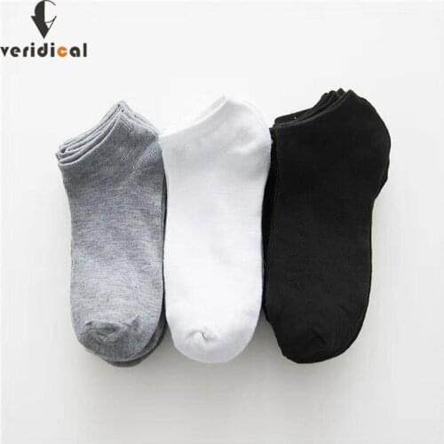 10 Pairs Mens Socks Breathable Sports Socks Solid Color Boat Socks Comfort Cotton Ankle Socks Men White Black Calcetines