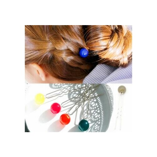 200pcs/lot DIY Simple Multi Acrylic Pellet U Style Hair Combs Candy Colore Hairpins Hair Styling Tools Hair Accessories HA1228