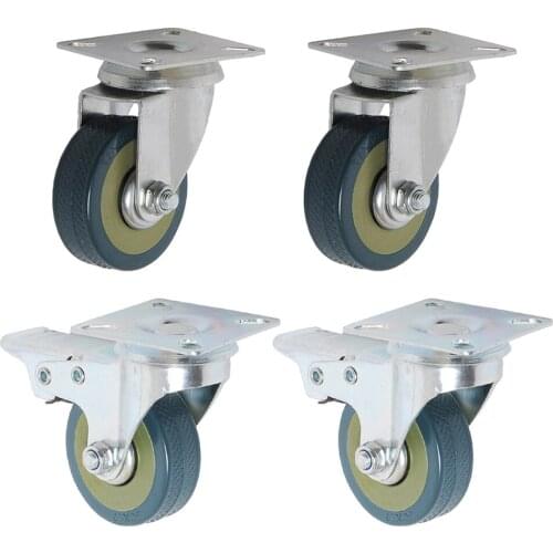 PVC Casters 4pcs Casters Heavy Duty 2/3 Inch Pneumatic Caster Wheels No Noise Wheels to Move Furniture колеса для тележки
