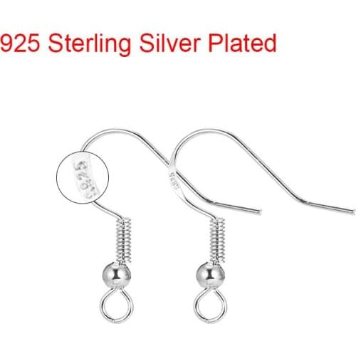 50pcs/lot Copper Silver Color Earrings Hooks Making Anti Allergy Hypoallergenic Earings Clasp Wire For Diy Jewelry Findings