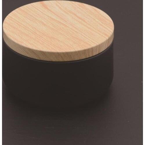 Candle Jar Practical Portable Wood Lid Black Elegant Cosmetic Pot Coffee Wood Cover Mini Storage Bottles контейнер для еды