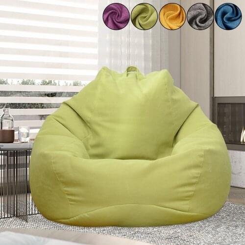 Large Bean Bag Chairs Sofa Covers Solid Color Simple Design Indoor Lazy Lounger for Adults Kids No Filling