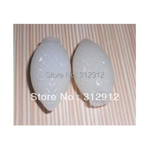 Faceted milky White C7 covers;100pcs/set