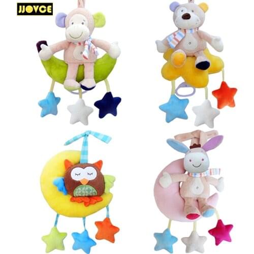 JJOVCE Baby Toys Rattles Baby Crib Playpen Hanging Toy Plush Doll Musical Rattle Educational Toys 0-12 Months Toys for Children