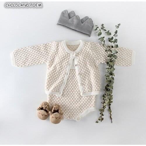 Baby Knitted Romper Autumn Winter Baby Girls Clothes Cotton Baby Girl Romper Cardigan Newborn Baby Clothes For Girls Jumpsuit