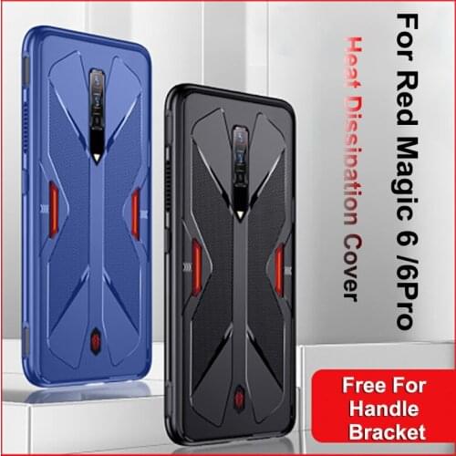 For ZTE Nubia Red Magic 6 Case + Gamepad Bracket Handle Rail For Nubia Red Magic 6 Pro Prtective Case RedMagic 6 Pro Back Cover