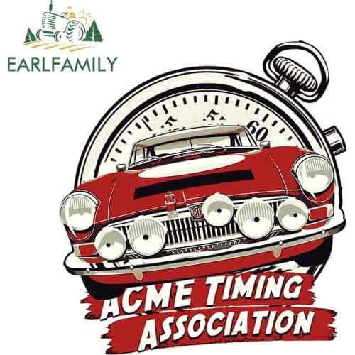 EARLFAMILY 13cm x 11.6cm for Acme Timing Association Car Sticker Scratch-proof Waterproof Window Trunk Decoration Vinyl Decal
