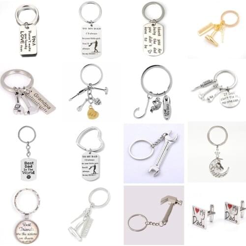If Dad Can't Fix It No One Can DIY Tool Wrench Spanner Rule Hammer Model Key Chain Key Ring family KeyChain Keyring Gift