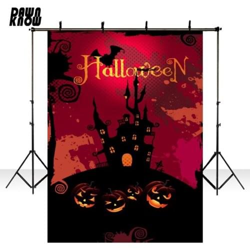 DAWNKNOW Halloween Terror Castle Bat Pumpkin Photography Background Photocall Children Photo Shoot Backdrops Photo Studio HA009